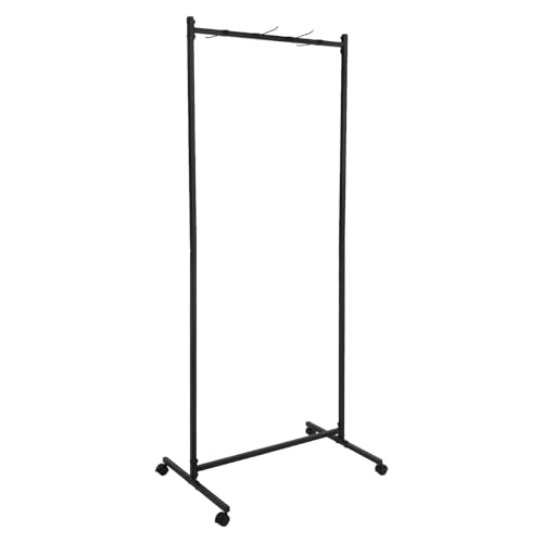Yoga Mat Storage Rack, Black Freestanding Small Yoga Mat Storage Rack, Iron Commercial Yoga Mat Towl Organizer with Adjustable Hooks Rolling Castors, Yoga Mat holder Wall Mount for Home, Yoga Studio