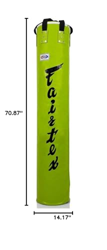 Fairtex HB6 6 Ft. Banana Bag Punching Bag for Muay Thai, Boxing, Kickboxing, MMA - 14.17" W x 70.87" H - color: HB6 Green, size: Unfilled