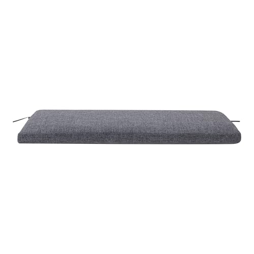 QILLOWAY Indoor/Outdoor Bench Cushion, Thick Upholstery Foam Couch Swing Pads with Ties,48-Inches,Charcoal Grey/Black. - color: Charcoal Grey/Black