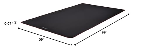 Exercise Mat for AB Roller AB Mat Thin of Large, Picnic Blanket Waterproof, Black Long Foldable Workout Oxford Polyester Fabric Mats for Home Gym Use, 99" (L) x 59" (W)