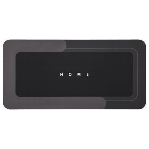 Housego Absorbent Bath Mat, Quick Dry Bath Rug, 16.93x34.65, Black | Absorbent Bath Mat Magic Rug; Quick Drying Magic Bath Mat Non-Slip Floor Rug Rubber Backed for Bathroom Kitchen Shower Sink - color: Black, size: 1'5" x 2'11" (Rectangular)