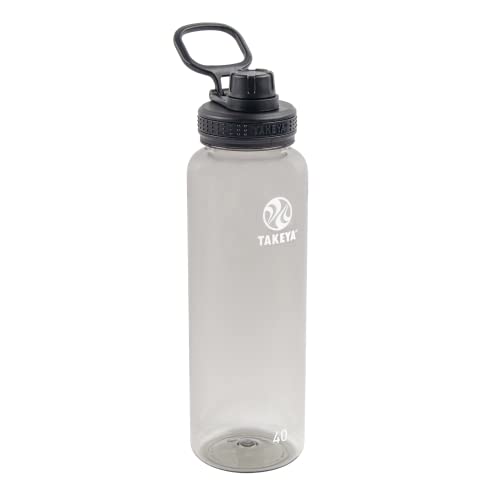 Takeya Tritan Sport Water Bottle with Spout Lid - BPA-Free & Dishwasher-Safe Water Bottle - Reusable Bottle with Lid Handle - Simple Leak-Proof Water Bottle - 40 oz, Stormy Black - color: Stormy Black, size: 40 Ounces