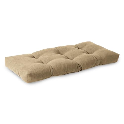 ELFJOY Non Slip Tufted Bench Cushion for Indoor Furniture 34"x16" Khaki | 3.5" Thick, Soft and Breathable Fabric, Skin-Friendly, for Dining Entryway Window Storage Bench, Comfort for Long Sitting - color: Khaki