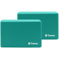 Tumaz Non-Slip Yoga Blocks，High-Density EVA Foam 2 Pack for Yoga & Pilates | High-Density Support | Lightweight | EVA Foam | Non-Slip Stability | Free Yoga E-Book - color: green-2ps