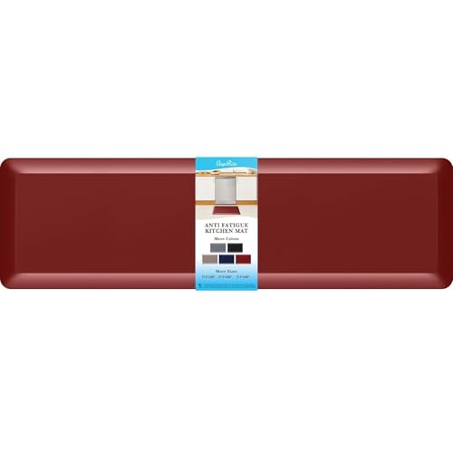 4/5 Inch Thick Kitchen Mat Anti Fatigue Mat Kitchen Rugs Kitchen Decor Non-Slip, Stain & Water Resistant, Kitchen Mats Desk Mat for Kitchen, Office, Workshop, Red, 17'' x 60'' - color: Red, size: 60"L x 17"W x 0.8"Th
