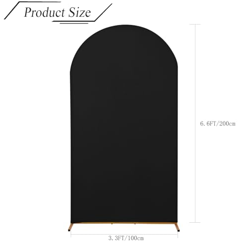 bricia Wedding Arch Backdrop Stand Cover, 6.6FT Double Sided Stretchy Arch Cover Fitted Wedding Birthday Party Banquet Decoration (Black 79.2''Lx39.6''W) - color: Black, size: 6.6FT