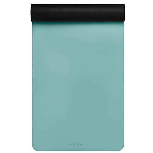 Retrospec Laguna 5mm Yoga Mat - Fitness Mat for Women, Men & Children, Slip-Resistant and Moisture Absorbing Exercise Mat for Home, Pilates, Yoga and Floor Workouts - color: Blue Ridge