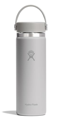 Hydro Flask Water Bottle - Insulated Stainless Steel - Wide Mouth Flex Lid, Non Spill, Leakproof and Refillable in 20 Oz Birch Gray - color: Birch, style: 20 Oz