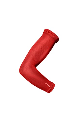 Incrediwear Arm Sleeve – Infrared Arm Sleeves for Men & Women, Arm Support | Muscle Recovery & Muscle Pain Relief for Tennis Elbow Tendonitis, Arm Sleeves for Baseball, Basketball, Football, Working Out - color: Red, size: Small/Medium (Pack of 1)