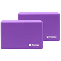 Tumaz Non-Slip Yoga Blocks，High-Density EVA Foam 2 Pack for Yoga & Pilates | High-Density Support | Lightweight | EVA Foam | Non-Slip Stability | Free Yoga E-Book - color: purple-2ps