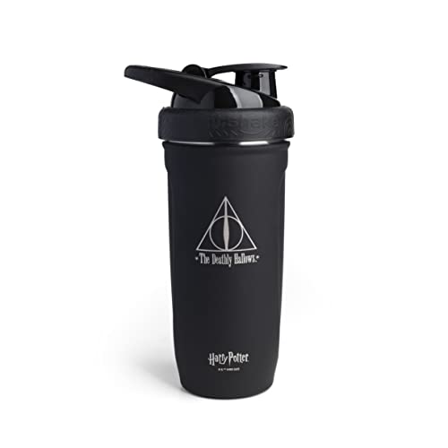 Smartshake Reforce Stainless Steel Harry Potter Deathly Hallows Style Shaker Bottle (900 ML /30oz) | Lightweight Resistance Sports Shaker Bottle with a Soft Lid | Leakproof, BPA Free & DEHP Free - color: The Deathly Hallows