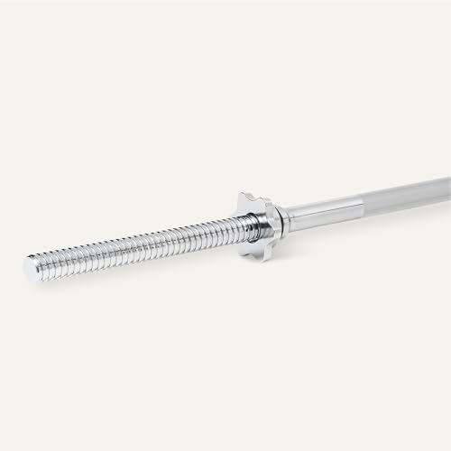 Amazon Basics 5ft Straight Barbell Bar with Star Locks, 1" Diameter