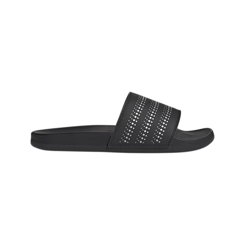 adidas Women's Adilette Comfort Slides - color: Black/Silver Metallic/Black, size: 19 Women/18 Men