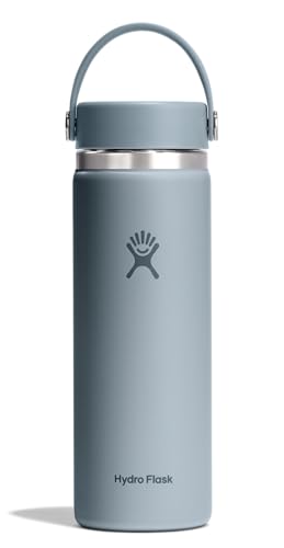 Hydro Flask Water Bottle - Insulated Stainless Steel - Wide Mouth Flex Lid, Non Spill, Leakproof and Refillable in 20 Oz Shale Gray - color: SHALE GRAY, style: 20 Oz