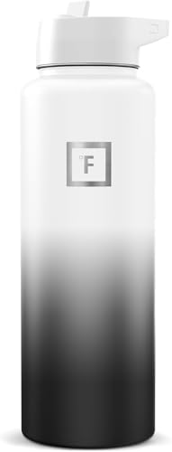 IRON °FLASK 40 oz Wide Mouth Water Bottle with Straw | Insulated Stainless Steel Sports Water Bottle with Leakproof Straw Lid - BPA Free, Cold 24 Hrs, Sweat Free (Day & Night) - color: Day & Night, style: Straw - 40 Oz (1 Lid)
