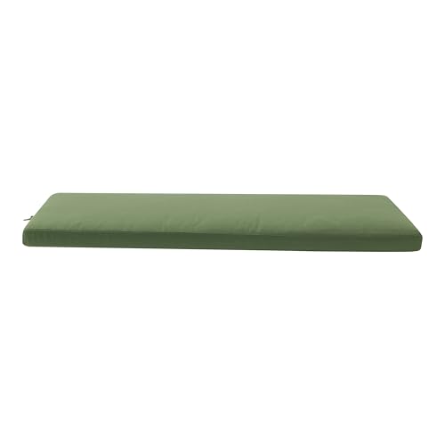 QILLOWAY Indoor/Outdoor Bench Cushion, Thick Upholstery Foam Couch Swing Pads with Ties,48-Inches,Dark Green - color: Dark Green