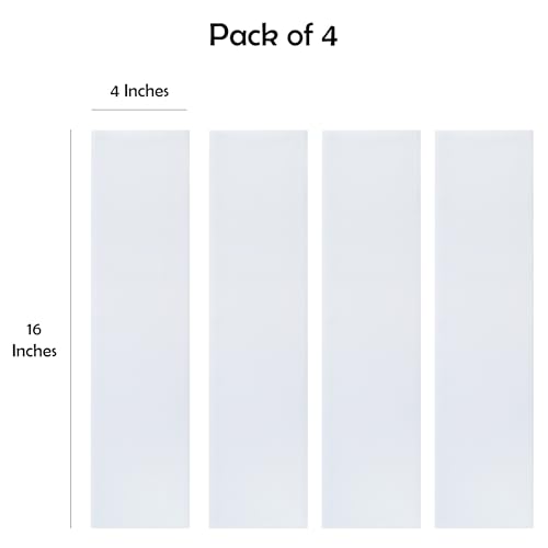 Rubber Bond Push Plates (4 Pack) 4" x 16" - Effortless Peel & Stick - Prevents Dents & Scratches - Self-Adhesive & Universal Fit (White) - color: White, size: Push Plate - 4 Pack - 4"x16"