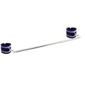 Spreader Bar Heavy Duty Expandable Exercise with 2 pcs Adjustable Strap, Yoga Training Fitness Gear, Workout Bar,Sports Gym Kit - style: Silver+Purple Furry Kit