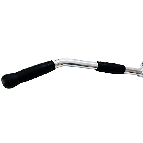 Lat Cable Machine Attachment Curl Pulldown Barbell Revolving Bar, Multi-Exerciser Cable Attachment, Solid Steel Tricep Press Down Bar with Rubber Handgrips & Revolving Hanger - color: 36 Inch