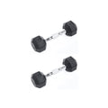 Ader 2lb-120lb Black Octagon Rubber Dumbbells Pair - size: 5lb
