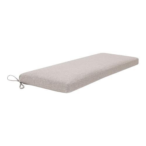 QILLOWAY Indoor/Outdoor Bench Cushion, Thick Upholstery Foam Couch Swing Pads with Ties,48-Inches,Tan/Gray. - color: Tan/Gray