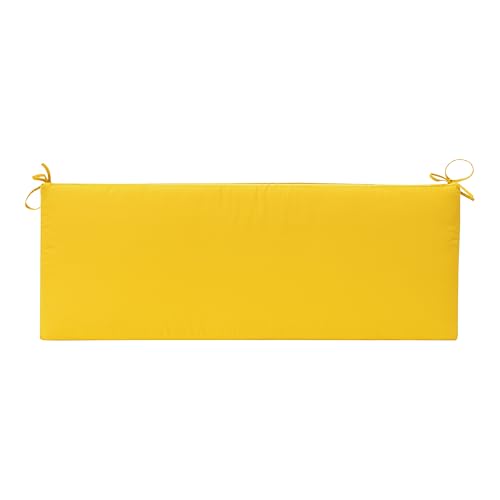 QILLOWAY Indoor/Outdoor Bench Cushion, Thick Upholstery Foam Couch Swing Pads with Ties,48-Inches,Yellow - color: Yellow