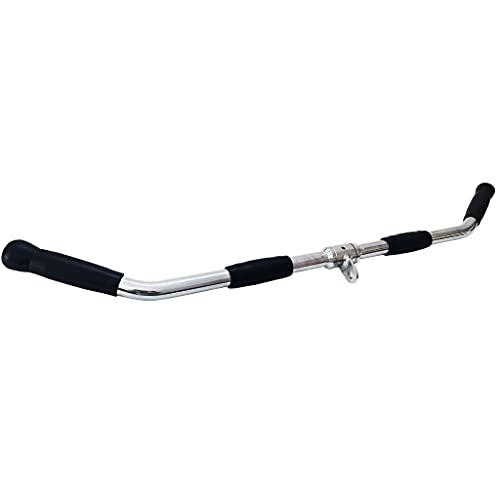 Lat Cable Machine Attachment Curl Pulldown Barbell Revolving Bar, Multi-Exerciser Cable Attachment, Solid Steel Tricep Press Down Bar with Rubber Handgrips & Revolving Hanger - color: 36 Inch