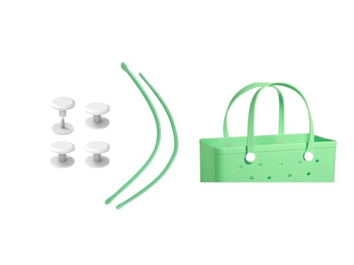 Replacement Straps for S/M Rubber Beach Bag, Replacement Handles with 4 Snaps, EVA Bag Strap Replacement - color: Mint Green