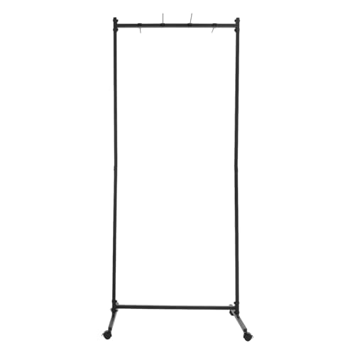Yoga Mat Storage Rack, Black Freestanding Small Yoga Mat Storage Rack, Iron Commercial Yoga Mat Towl Organizer with Adjustable Hooks Rolling Castors, Yoga Mat holder Wall Mount for Home, Yoga Studio