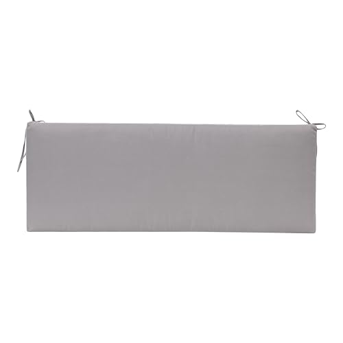 QILLOWAY Indoor/Outdoor Bench Cushion, Thick Upholstery Foam Couch Swing Pads with Ties,48-Inches,Grey. - color: Grey
