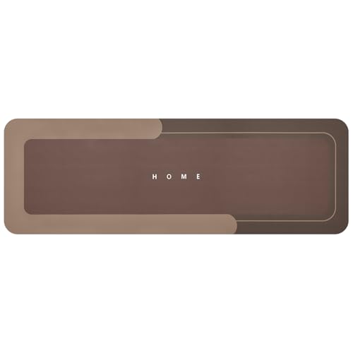Housego Absorbent Bath Mat, Quick Dry Bath Rug, Non-Slip, 16.93x50, Brown | Absorbent Bath Mat Magic Rug; Quick Drying Magic Bath Mat Non-Slip Floor Rug Rubber Backed for Bathroom Kitchen Shower Sink - color: Brown, size: 1'5" x 4'2" (Rectangular)