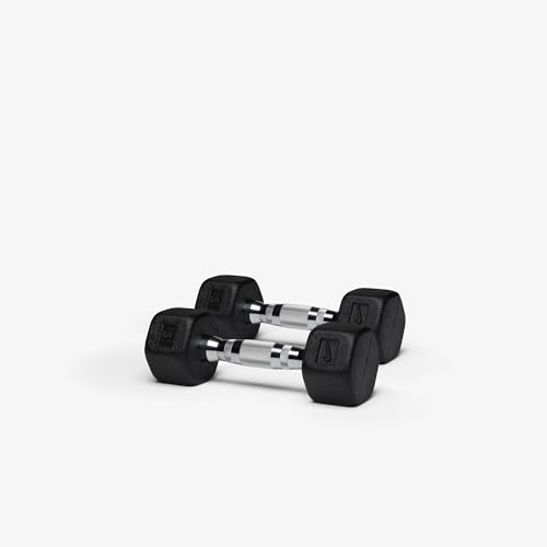 Nike Rubber Hex Dumbbell Pair - color: Black / Black, size: 5 lb