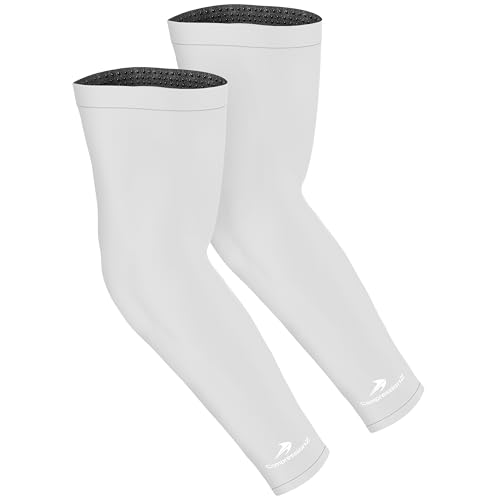 CompressionZ Youth Sports Arm Sleeves | Kids Cooling UV50+ Protection Volleyball Football Basketball Baseball - Boys & Girls - color: White: 2 Pack, size: Small