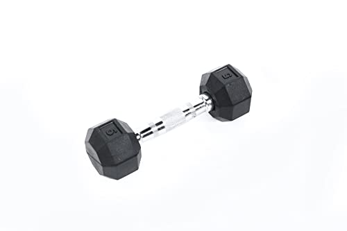 Ader Octagon Deluxe Professional Rubber Dumbbell Contoured Handle, Sold As 1 Piece (2 Lbs-120 Lbs) - size: 5-Pound