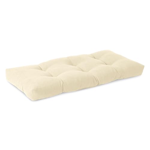 ELFJOY Non Slip Tufted Bench Cushion for Indoor Furniture 34"x16" Beige | 3.5" Thick, Soft and Breathable Fabric, Skin-Friendly, for Dining Entryway Window Storage Bench, Comfort for Long Sitting - color: Beige