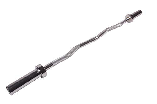 POWERT Olympic Barbell 47" EZ Curl/Straight Olympic Bar Weight Lifting for Loading 2 Inch Weight Plates-47 Inch, 400 lbs Capacity - style: Curl Bar