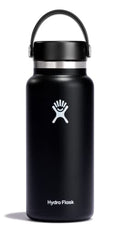 Hydro Flask Water Bottle - Insulated Stainless Steel - Wide Mouth Flex Lid, Non Spill, Leakproof and Refillable in 32 Oz Black - color: Black, style: 32 Oz