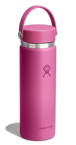 Hydro Flask Water Bottle - Insulated Stainless Steel - Wide Mouth Flex Lid, Non Spill, Leakproof and Refillable in 20 Oz Reef Pink - color: Reef, style: 20 Oz