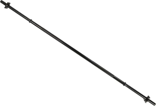 Signature Fitness 1-Inch Diameter Threaded Chrome Barbell with Lock Collars, 72-Inch - color: Black