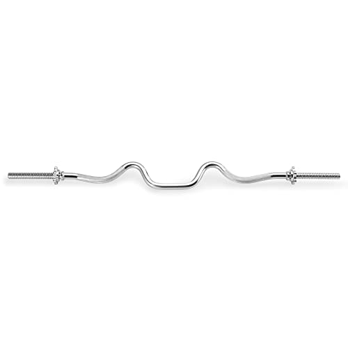Marcy 1 inch Standard Curl Bar with Spin-Lock Collars Weightlifting Strength Training Home Gym Accessory for Triceps and Biceps - style: One-Piece