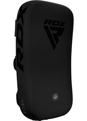 RDX Muay Thai Pad for Training, Curved Kickboxing Kicking Strike Shield, Coaching Kick Boxing, MMA, Martial Arts, Karate, Taekwondo, Punching, Foot, Knee and Elbow Target - color: Full Black