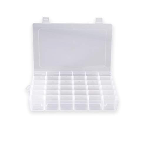 Plastic Organizer Container Box 36 Compartments Jewelry Storage Box with Adjustable Dividers (1 Pack) - color: 1 PACK