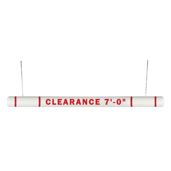 ClearanceGard 4″ x 96″ Clearance Bar Kit- Clearance X’ – XX” Lettering - Innoplast (White Red Tape) - color: White Red Tape