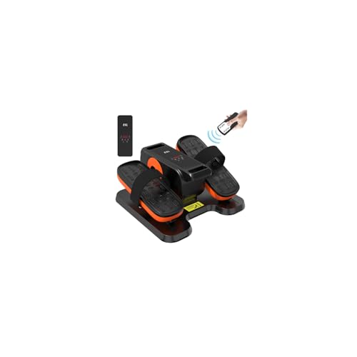 ESL Under Desk Elliptical, Electric Elliptical Leg Exerciser for Seniors | 12 Speed Adjustable, Quiet Elliptical Exercise Machine with Remote, Seated Pedal Exerciser with Strap, Portable - color: Orange Black