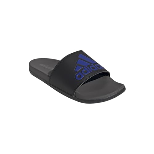 adidas Women's Adilette Comfort Slides - color: Black/Lucid Blue/Charcoal, size: 18 Women/17 Men