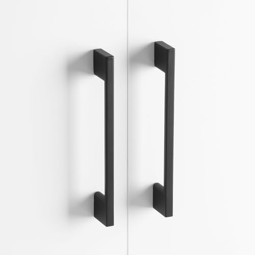 10 Pack 3 Inch(76mm) Cabinet Pulls Matte Black Kitchen Cabinet Handles Zinc Alloy Drawer Pulls Solid Cabinet Hardware - color: Matte Black, size: 3'' Hole Center(76mm)
