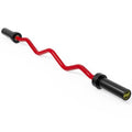 Olympic EZ Curl Barbell Bar 47" – Professional Curl Bar for Biceps, Triceps, Squat & Hip Thrusts, 700lb Weight Capacity, Fit 2-Inch Plates – Home Gym Strength Training Bar - color: Red