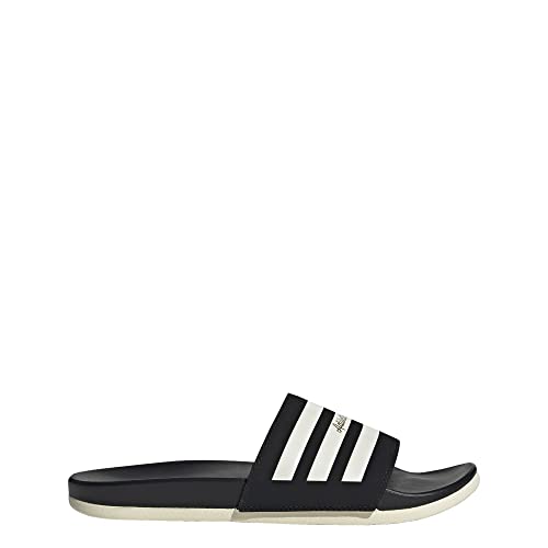 adidas Women's Adilette Comfort Slides - color: Core Black/Wonder White/Gold Metallic, size: 19 Women/18 Men