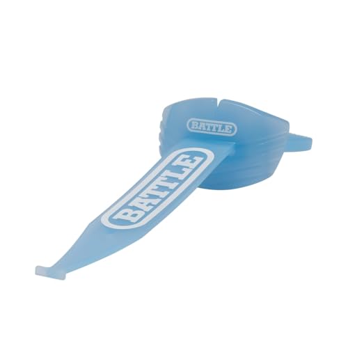 Battle Speed XL Football Mouthguard with Connected Thick Strap, Advanced Composite, No Boil, for Braces, Maximum Breathability, Youth and Adult (ICE Blue) - color: Ice Blue