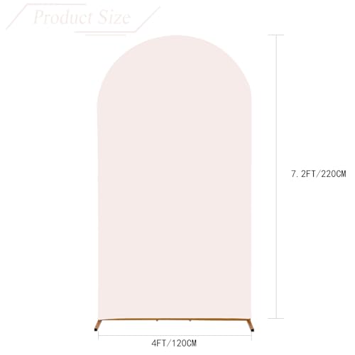 bricia Wedding Arch Backdrop Stand Cover, 7.2FT Double Sided Stretchy Arch Cover Fitted Wedding Birthday Party Banquet Decoration (Blush Pink 86.4''Lx48''W) - color: Blush Pink, size: 7.2FT